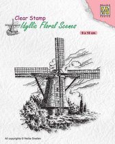 Nellies Choice clearstamp - Idyllic Floral - Molen IFS029 (10-20) - windmolen