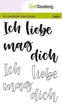 CraftEmotions stempel A6 - handletter - Ich liebe dich Duits