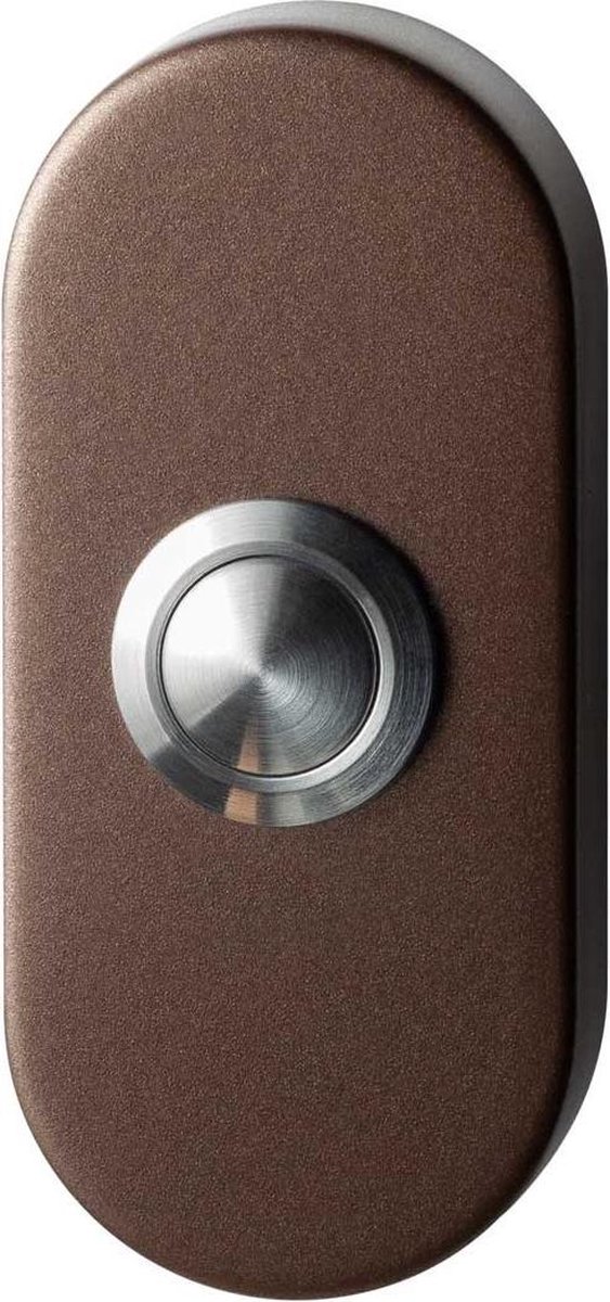 GPF9827.A2.1104 deurbel met RVS button ovaal 70x32x10 mm Bronze blend