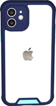 Bumper geschikt voor Apple iPhone 11 Hoesje Blauw x Transparant