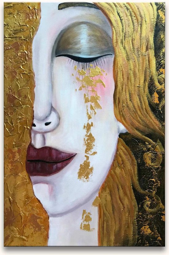 Peinture à l'huile peinte à la main - huile sur toile - Gustav Klimt 'Golden Tears'