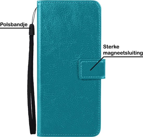 Étui portefeuille pour Samsung S21 Ultra avec protecteur d'écran - Étui portefeuille pour étui portefeuille Samsung Galaxy S21 Ultra - Turquoise