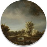 Wandcirkel Landschap met Stenen Brug