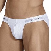 Clever - Valeriano Tanga | Mannen Slip | Maat XL | Ondergoed Heren | Wit Mesh | Heren Tanga