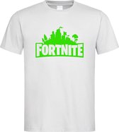 Wit T shirt met Groen "Fortnite Battle Royal" print size L