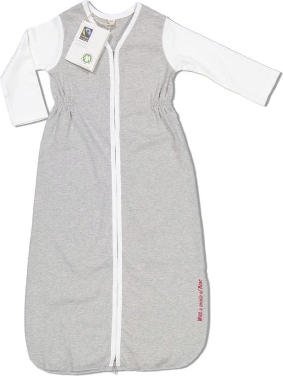 With a touch of Rose Slaapzak met mouwen 110 cm – Grijs melange – Vanaf 21 maanden - Biologisch katoen – Fairtrade