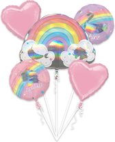 Folieballonpakket magical rainbow 5-delig