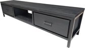 Tv-meubel Ben - 2 laden - massief hout - zwart - 192 x 40 x 44 cm | MP Glas & Design