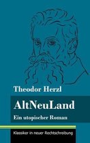 Couverture du livre AltNeuLand de Theodor Herzl sur fond bleu-vert, avec le croquis d'un homme à barbe et moustache.