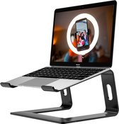 Laptopstandaard - Universeel 10 tot 17 inch - Aluminium - Zwart - Alle laptops- Ergonomisch - Apple Macbook Pro/ iPad / Asus / Hp / ACER / Microsoft / Lenovo / Windows Surface - Maximale schermformaat: 15.6