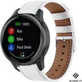 Strap-it Leren smartwatch bandje - geschikt voor Garmin Vivoactive 4 45mm / Garmin Venu 2 - wit