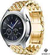 Stalen Smartwatch bandje - Geschikt voor  Samsung Gear S3 stalen draak bandje - goud - Strap-it Horlogeband / Polsband / Armband