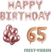 65 jaar Verjaardag Versiering Ballon Pakket Rosé Goud