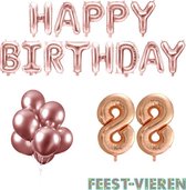 88 jaar Verjaardag Versiering Ballon Pakket Rosé Goud