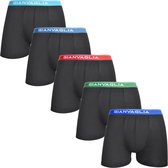 Gianvaglia Boxershort 5-PACK Zwart verschillende kleuren tailleband – L SIZE
