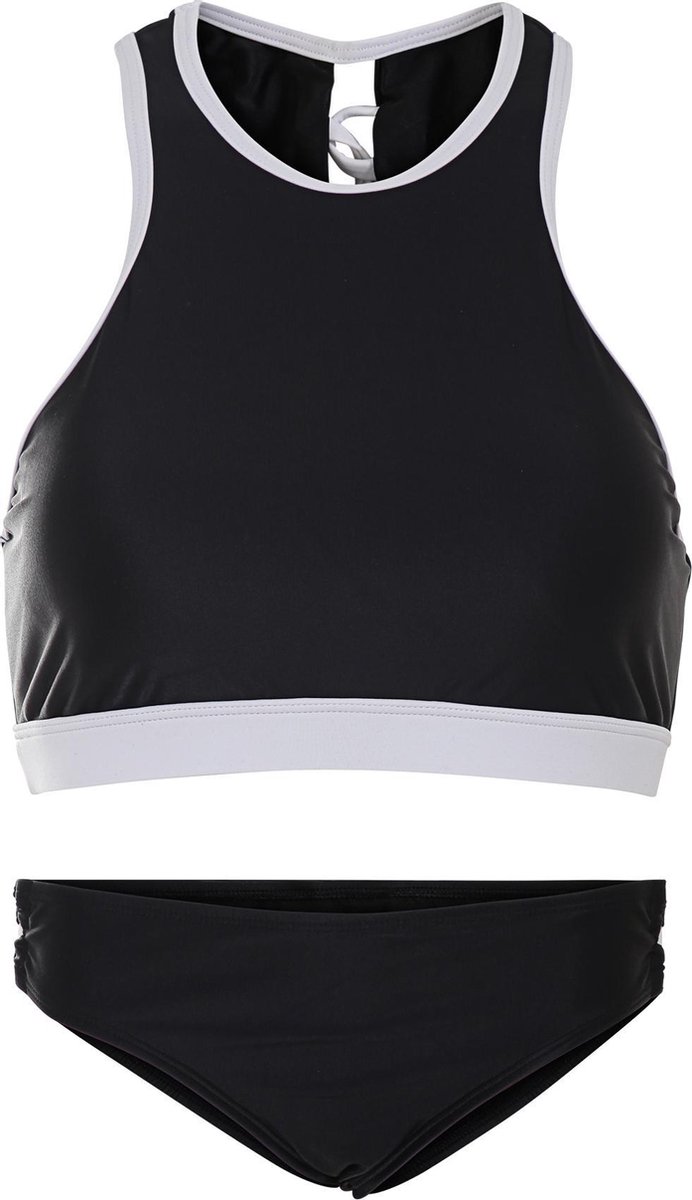 La V Bikini sport met gevlochten detail- Zwart 152-158