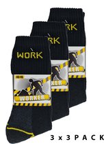 Worker werk sokken - Zware Kwaliteit - 9 Paar - Maat 43-45