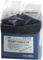 ABB TYB25MX kabelbinder Polyamide, Roestvrijstaal Zwart 1000 stuk(s)
