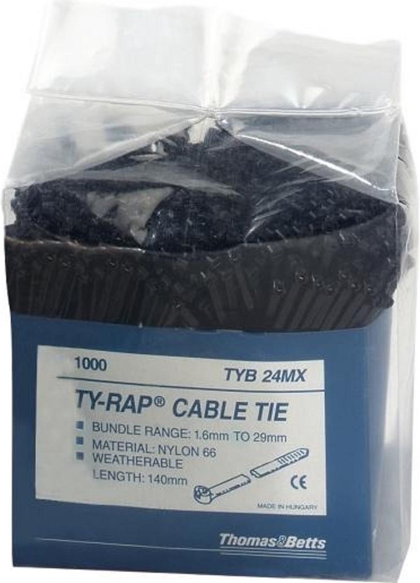 ABB Ty-rap kabelbundelband kunststof 4,8x186mm zwart - 1000st.