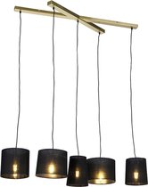 QAZQA hermina - Hanglamp eettafel - 5 lichts - L 1100 mm - Goud/messing