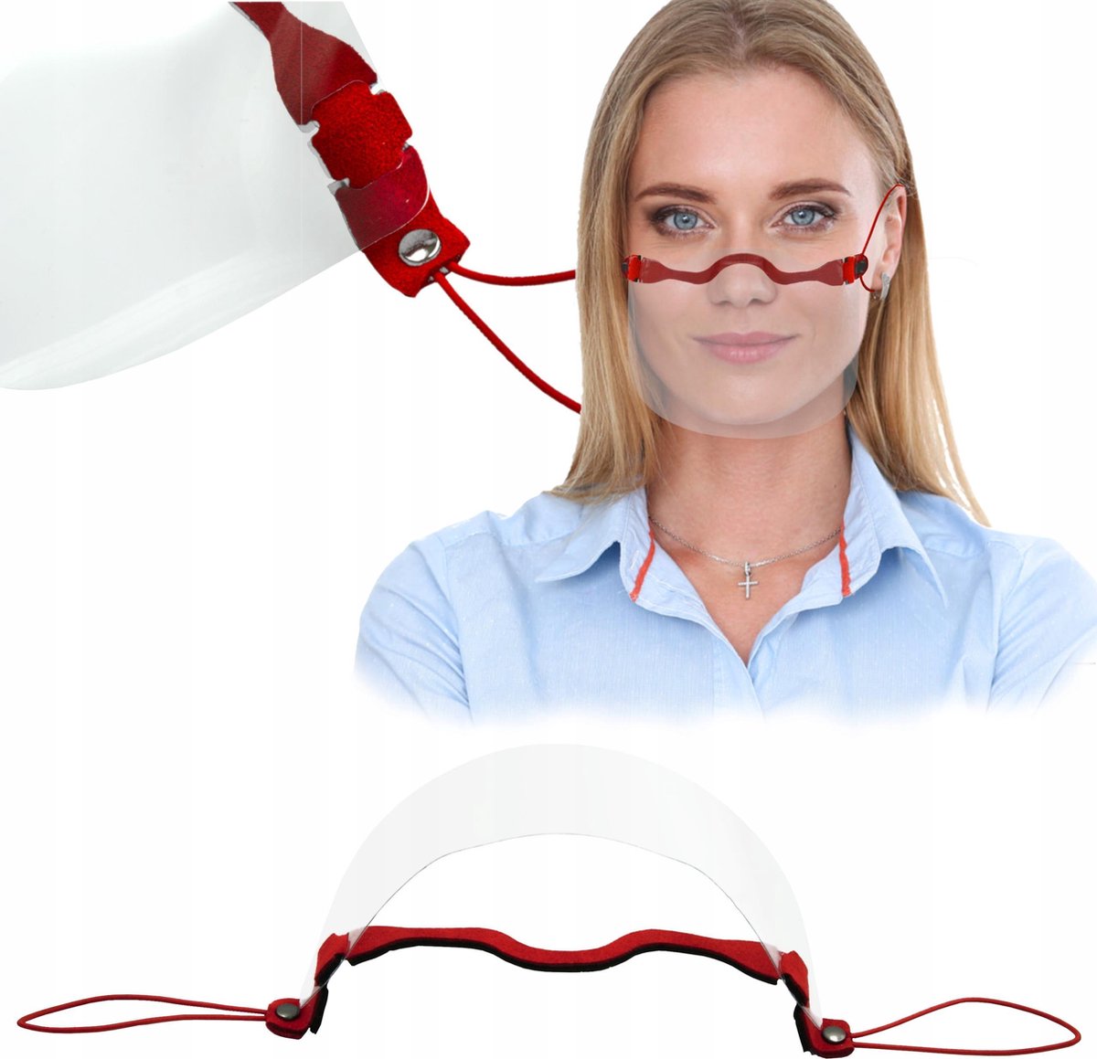 4 x Stuks - Spatmasker - Veiligheid Vizier- Gelaatsscherm- Hygiëne Veiligheid- Face shield- Spatmasker - Gelaatscherm - Beschermkap - mondkapje- Mondmasker- Herbruikbaar - Transparant Mondkapje