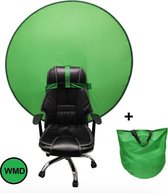 Green screen stoel - Achtergronddoek - Streamen - Foto & video bewerken - Inklapbaar - Extra groot - Incl. opbergtas