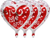 Valentijn cadeautje voor hem - Valentijn cadeautje voor haar - Valentijn ballonnen I Love You - 3-Pack Folie ballonnen - Valentijn decoratie - 46 CM - Valentijns cadeautjes - Valen