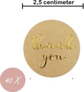 Sticker | THANK YOU | Goud | 25 mm | 40x