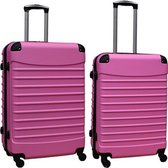 Kofferset 2 delige ABS groot - met cijferslot - reiskoffers 69 en 95 liter - licht roze
