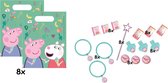 Peppa Pig traktatie zakjes gevuld met Peppa Pig uitdeelspeelgoed | 8 stuks - Multi