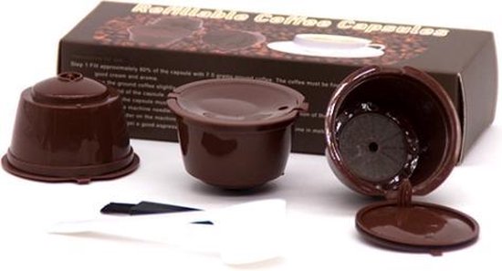 Hervulbare koffiecups | Geschikt voor Dolce Gusto | Herbruikbare koffiecups | 3 stuks | 54 x 35 mm