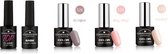 Cosmetics Zone Gellak Set Topcoat, Basecoat en 3 kleuren - Nude