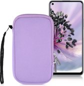 kwmobile Tasje voor smartphones L - 6,5" - Insteekhoesje van neopreen in lavendel - Maat: 16,5 x 8,9 cm