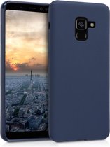 kwmobile telefoonhoesje voor Samsung Galaxy A8 (2018) - Hoesje voor smartphone - Back cover in mat donkerblauw