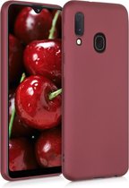 kwmobile telefoonhoesje voor Samsung Galaxy A20e - Hoesje voor smartphone - Back cover in metallic robijnrood