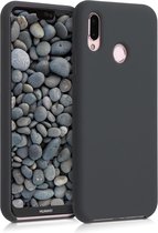 kwmobile telefoonhoesje geschikt voor Huawei P20 Lite - Hoesje met siliconen coating - Smartphone case in mat zwart