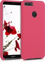 kwmobile telefoonhoesje voor Huawei Enjoy 7S / P Smart (2017) - Hoesje met siliconen coating - Smartphone case in mat fuchsia