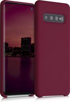 kwmobile telefoonhoesje geschikt voor Samsung Galaxy S10 - Hoesje met siliconen coating - Smartphone case in rabarber rood