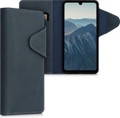 kalibri telefoonhoesje voor Huawei P30 Lite - Hoesje met pasjeshouder en standaard - donkerblauw - Wallet case