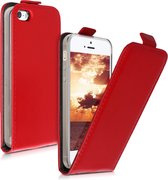 kwmobile hoesje voor met Apple iPhone SE (1.Gen 2016) / 5 / 5S - Flip cover met magnetische sluiting in rood