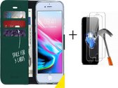 GSMNed - Wallet Softcase iPhone 12 mini – hoogwaardig leren bookcase groen - bookcase iPhone 12 mini groen - Booktype voor iPhone groen - met screenprotector iPhone groen