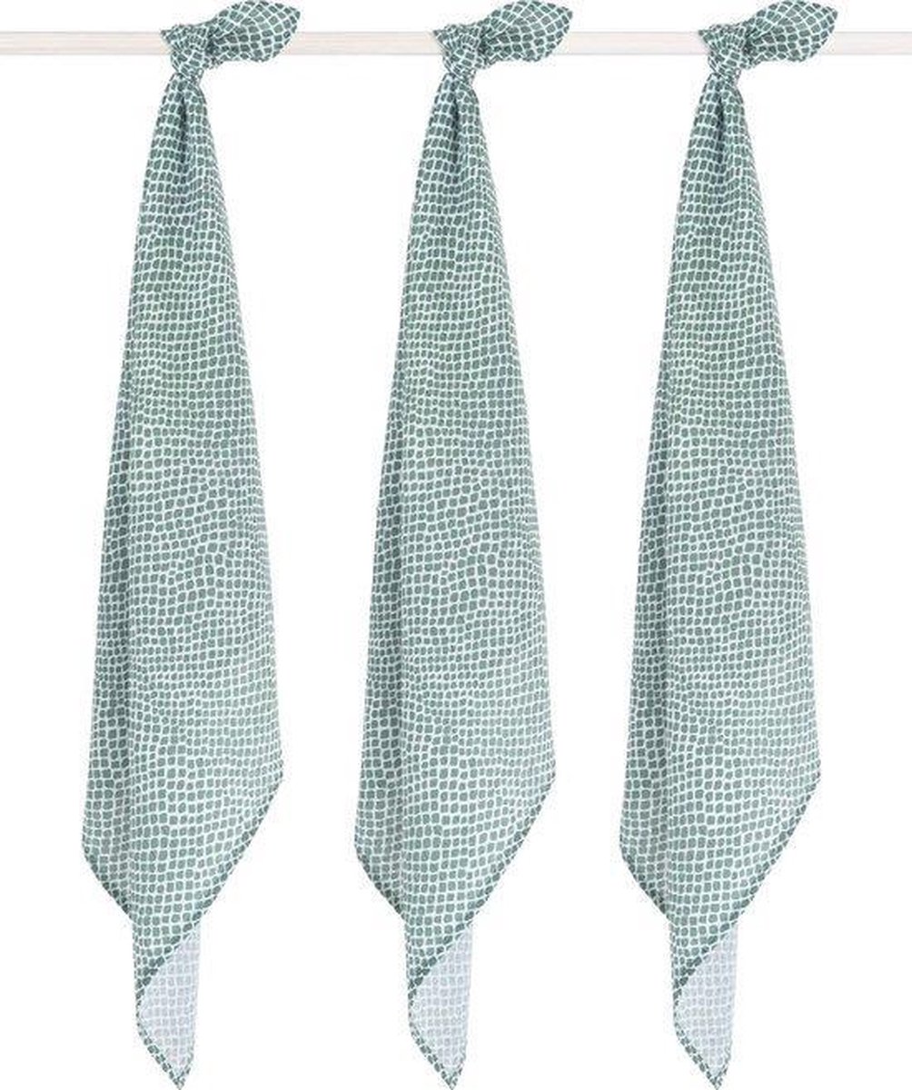 Goedkoopste Jollein Hydrofiel multidoek small | 70x70cm | Snake | Ash green (3pack