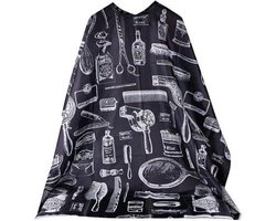 Barbershop Kappersmantel - Eco - Waterproof Kapmantel - Kinderen en Volwassenen - Zwart kapperschort
