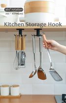 Keukenhaak/badkamerhaak - Keuken/badkamer Organizer Draaibare Haak -  Opslag Keuken/badkamer  Zwart - 360 rotatie Draaibare Haak Accessoires Kast Organizer Hook Up Opbergrek