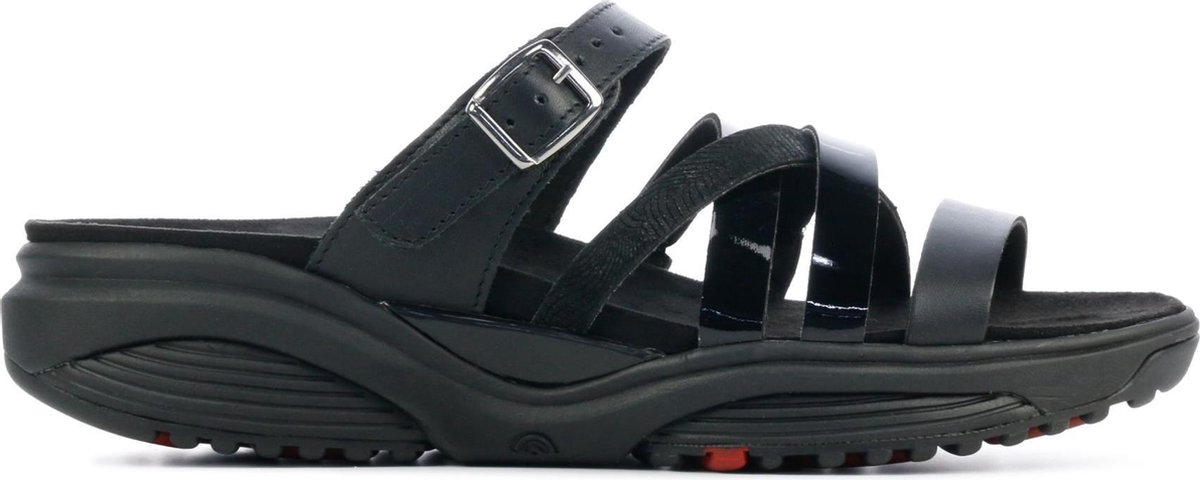 Xsensible Stretchwalker Dames Slippers in Leder (Zwart) - Schoenen.nl