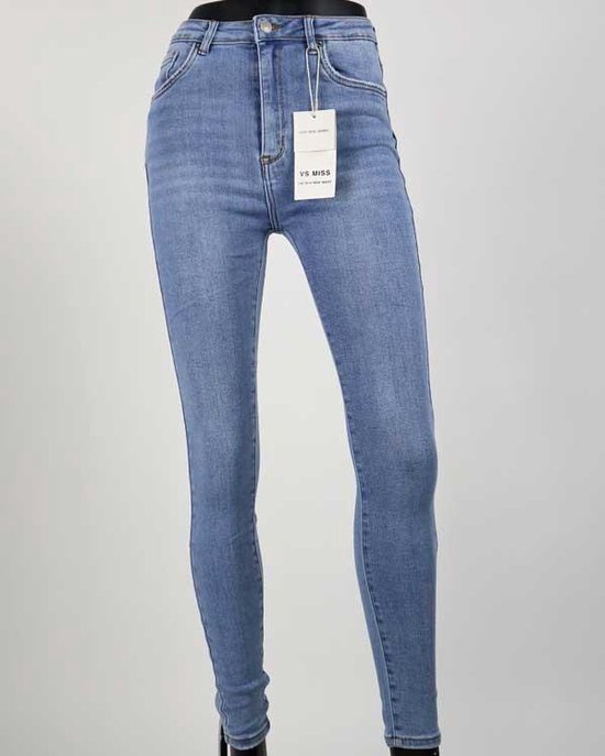 dames High Waist Skinny Jeans – Blauw 36 | bol.com