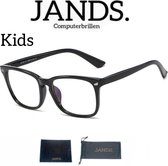JANDS. Kids computerbril - Kinderbril - Kinder Blauw Licht Bril - Anti Blue Light - Tegen Vermoeide Ogen - Zonder Sterkte - Zwart - Met Gratis Accessoires