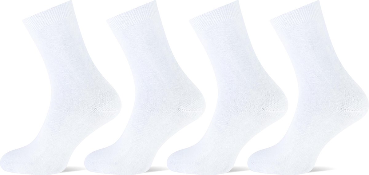 Teckel kindersokken 4-pack maat 39/42 wit