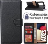 Samsung Galaxy A02s Book Case - Bookstyle Portemonnee Hoesje - Galaxy A02s Hoesje wallet hoes – ZWART - EPICMOBILE