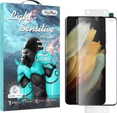 Atouchbo Light Sensitive Samsung S21 Ultra Screenprotector - 99D - Laminated glass - anti bacterieel